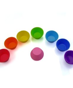Mirenlife Silicone Cupcake Liners Reusable Silicone Baking Cups Nonstick Muffin Molds Easy Clean Silicone Muffin Liners, 24 Pieces in 8 Rainbow Colors 28 81hFI0Ct0QL