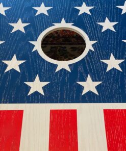 GoSports Flag Series Wood Cornhole Sets – Choose American Flag or State Flags – Includes Two Regulation Size 4 ft x 2 ft Boards, 8 Bean Bags, Carrying Case and Rules America 37 81hH8UKCqfL