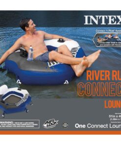 Intex River Run Connect 18 Gauge Vinyl Lounge Inflatable Floating Water Pool Tubes with 2 Cup Holders and Handles for Adults (4 Pack) 26 81hJdtpeBEL