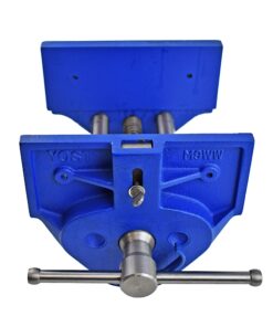 Yost Vises M9WW Rapid Action Woodworking Vise | Quick Release Lever for Quick Adjustments | 9 Inch Jaw Width | Made with Heavy-Duty Cast Iron | Blue Yost M9WW 66 81hJfd6HJL