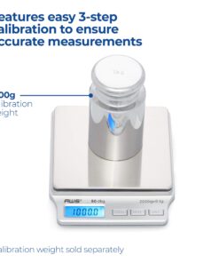 SC Series Precision Digital Kitchen Weight Scale, Food Measuring Scale, 2kg x 0.1g (Silver), AMW-SC-2KG - American WEIGH Scale 20 81hLnf7dQL