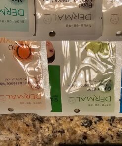 DERMAL 16 Combo Pack A Collagen Essence Korean Face Mask - Hydrating & Soothing Facial Mask with Panthenol - Hypoallergenic Self Care Sheet Mask for All Skin Types - Natural Home Spa Treatment Masks 16 Count (Pack of 1) Set A 16 Colors 38 81hLysDGOZL