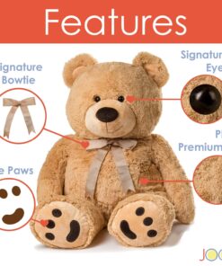 JOON Huge Teddy Bear With Ribbon, Tan 19 81hMRgSuzbL
