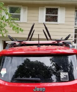 ECOTRIC Kayak Roof Rack J-Bar Rack HD Universal Kayak Carrier Holder Canoe Boat Surf Ski Board Roof Top Mounted on Crossbar for Car SUV Truck Set of 4 45 81hMjmK5BKL