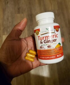 Extra Strength Turmeric Curcumin and Ginger & BioPerine - 1965mg Joint Support Supplement for Aches with Black Pepper Powder Extract - Premium Made in USA | Vegan Natural Non GMO Pills | 90 Capsules 28 81hOfF0qMEL