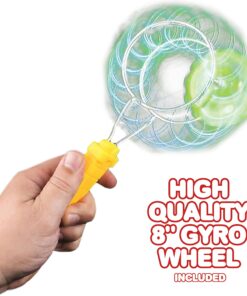 Retro Light Up Kids Toys by ArtCreativity - Includes 8 Inch Gyro Wheel and 8.5 Inch Rail Twister - Fun Gift for Boys and Girls - Great Sensory Toy with Spinning and Flashing Light Effects 9 81hPIi5TZQL