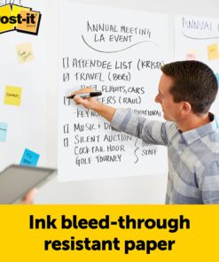 Post-it Super Sticky Easel Pad, 25 x 30 Inches, 30 Sheets/Pad, 6 Pads, Large White Premium Self Stick Flip Chart Paper, Super Sticking Power (559VAD6PK) 14 81hPUpnYVsL