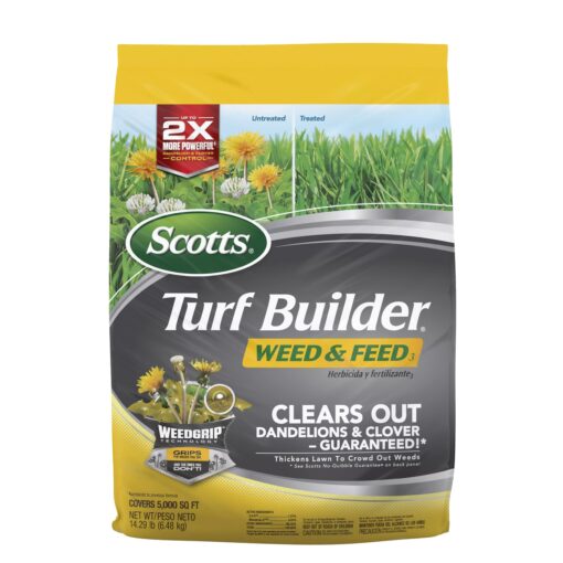 Scotts Turf Builder Weed & Feed3, Weed Killer Plus Lawn Fertilizer, Controls Dandelion and Clover, 5,000 sq. ft., 14.29 lbs. 5,000 sq. ft. Weed and Feed