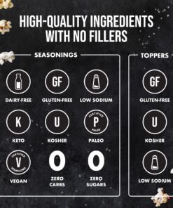 Popcorn Combo Pack of 4, Herb, Spices, Topper and Seasoning Gift Set - Everything Spicy, Pizza, Ranch, Lemon & Garlic - Premium All Natural & Healthy Spice Blend- Flavor God Seasonings Popcorn Combo Large (Pack of 4) 10 81hPfc7hHL