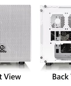 Alternative view of Thermaltake Core V1 Snow Edition SPCC Mini ITX Cube Computer Chassis CA-1B8-00S6WN-01, White