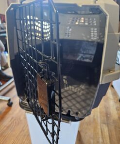 Amazon Basics - 2-Door Top-Load Hard-Sided Dogs, Cats Pet Travel Carrier, Gray & Blue, 22.8"L x 15.0"W x 13.0"H Two-Door Top-Load 86 81hU3F5JCkL 1