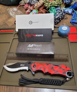 MTECH USA MT-A808 Series Assisted Opening Folding Knife, Two-Tone Half-Serrated Blade, 4-3/4-Inch Closed Red 8 81hUoXRVaL