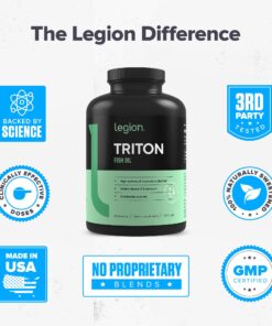 LEGION Athletics Triton Fish Oil Capsules - Triple Strength Omega 3 Essential Fatty Acids with Vitamin E & Lemon Oil for Maximum Absorption, Freshness & Purity - 2400mg EPA & DHA Per Serving, 30 Svgs 13 81hX0O1TOkL
