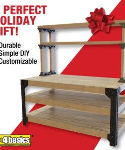 Alternative view of 2x4basics 90164MI Custom Work Bench and Shelving Storage System, Black Work Bench with Shelf