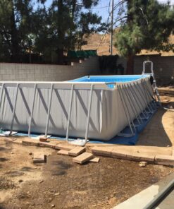 Intex 24ft X 12ft X 52in Ultra Frame Rectangular Pool Set with Sand Filter Pump, Ladder, Ground Cloth & Pool Cover 24ft X 12ft X 52 55 81hXq MrLCL 2