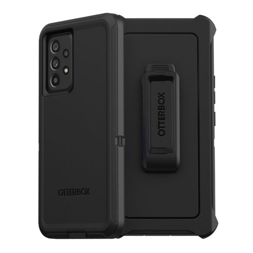 OtterBox Samsung Galaxy A53 5G Defender Series Case - BLACK, rugged & durable, with port protection, includes holster clip kickstand