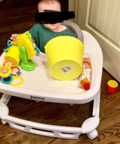 Joovy Spoon Baby Walker & Activity Center Featuring Three Adjustable Heights, Tough Luggage Grade Seat Material, and 30 lb Weight Capacity - JPMA Safety Certified (Charcoal) Charcoal 38 81hafmy5HBL 1