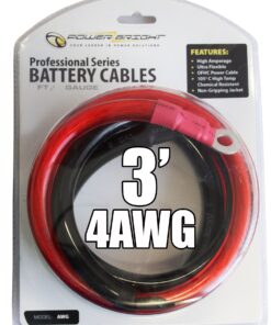 Power Bright 4-AWG3 4 AWG Gauge 3-Foot Professional Series Inverter Cables 1000-1500 watt 3 FT 4AWG