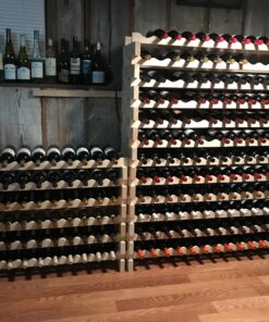 Stackable Modular Wine Rack Wine Storage Rack Holder Display Shelves for Wine Cellar or Basement, Freestanding Wine Rack Thick Wood Wobble-Free (Unfinished, 12 X 6 Rows (72 Slots)) 37 81hcIaJFNeL