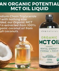 Viva Naturals Organic MCT Oil for Keto Coffee (32 fl oz) - Best MCT Oil Supplement to Support Energy and Mental Clarity, USDA Organic, Non-GMO and Paleo Certified & Keto Friendly 32 Fl Oz (Pack of 1) 23 81hdESJuuAL