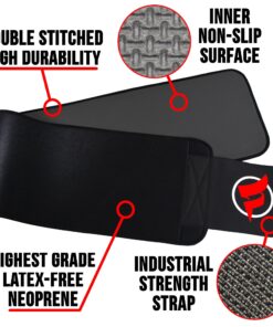 Fitru Waist Trimmer Sauna Ab Belt For Women & Men - Waist Trainer Stomach Wrap Black XS: 8" X 34" 12 81hdPdXYN2L 1