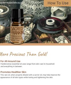 Rocky Mountain Oils Sacred Frankincense Essential Oil - 100% Pure Aromatherapy Essential Oils for Diffusers, Topical Massage Oil for Massage Therapy and Skin Care, and Household - 5ml 7 81hfLugmpgL