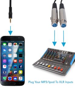 XLR Y Adapter Cable Splitter - 6 Ft 12 Gauge 3.5mm Male to Dual Female XLR Jacks w/ Metal Connectors to Connect iPhone, iPod or MP3 Player to Mixing Console or Powered Speakers Set - Pyle PCBL38FT6 12 81hfeCVtKaL
