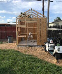 EZBUILDER 70187 Peak Style Shed Instant Framing Kit, 7'x8', Brown 55 81hhoA6Kl3L