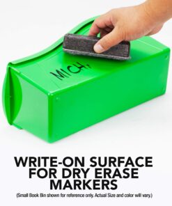 Storex Large Book Bin, Interlocking Plastic Organizer for Home, Office and Classroom, Black, 6-Pack (70109E06C) 23 81hjlV6g6BL