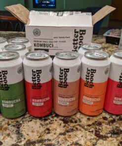 Better Booch Organic Kombucha - Probiotic & Antioxidant Rich Raw Sparkling Tea - Low Sugar, Vegan, Gluten Free - Gut Healing Active Cultures - Best Sellers Variety Pack, 16 Fl Oz Cans, 12-Pack 19 81hkd5mbA7L