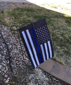 ERT Thin Blue Line Garden Flag Double sided 12.5 x 18 Inch Police Flag American Flag Made by Oxford lawn decoration 25 81hkyb701L