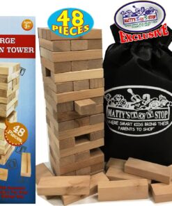 Matty's Toy Stop Wooden Tower Deluxe Stacking Game with Exclusive Storage Bag 15 81hl5dsTMsL