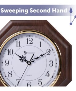 Timekeeper Essex Westminster Chime Faux Wood Pendulum Wall Clock, 17.5" x 11.25", Walnut Brown 17.5" x 11.25" Model: 180WAGM w/ Updated Chime 18 81hqYsJhxL