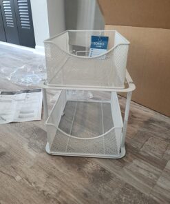 Sorbus 2 Tier Under Sink Bathroom Organizers and Storage, Strong Steel Mesh Sliding Drawers for Enhanced Bathroom Storage Ideal Bathroom Organization and Storage & Under Kitchen Sink Organizer (White) White 36 81hqyZxmiHL