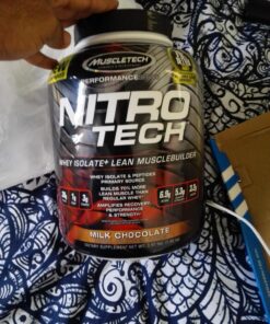 Whey Protein Powder | MuscleTech Nitro-Tech Whey Protein Isolate & Peptides | Milk Chocolate, 4 Pound (Pack of 1), 40 Servings 40 Servings (Pack of 1) 38 81hrUELlCL