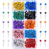 500 Pieces Map Push Pins Map Tacks Plastic Round Head Tacks with Steel Points, 1/8 Inch, 10 Colors 1/ 8 Inch 15 81hsMr2yKpL