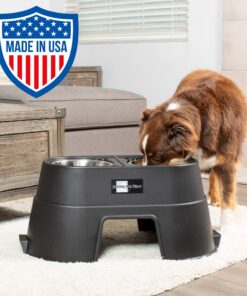 OurPets Comfort Diner Elevated Dog Food Dish (Bowls Available in 4 inches, 8 inches and 12 inches for Large , Medium and Small Dogs), Black, 12-inch 30 81hsPZuSCeL