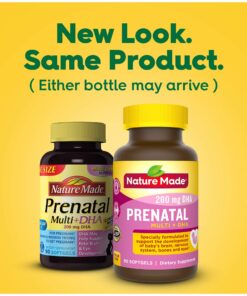 Nature Made Prenatal with Folic Acid + DHA, Prenatal Vitamin and Mineral Supplement for Daily Nutritional Support, 90 Softgels, 90 Day Supply 90 Count (Pack of 1) 32 81hsfVDitiL