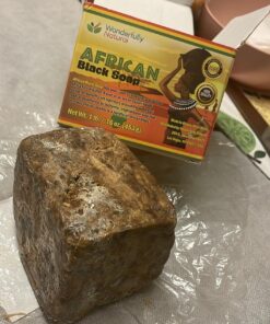 Organic African Black Soap - For Acne & Dark Spots | Natural Vegan and Cruelty Free – Satisfaction Guarantee 1lb bar | 90 day Supply 1 Pound (Pack of 1) 54 81hxd9t7yzL