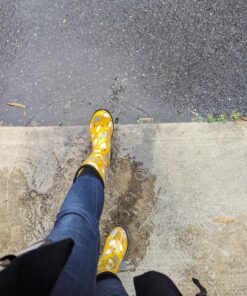 Sloggers Waterproof Garden Rain Boots for Women - Cute Mid-Calf Mud & Muck Boots with Premium Comfort Support Insole 6 Chickens Daffodil Yellow 27 81hxki5HJL