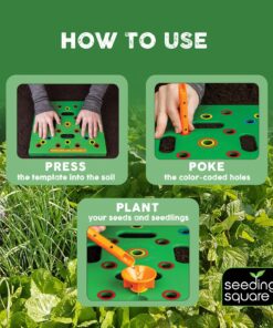 Seeding Square – Seed Spacer Tool for Maximum Harvest, Organized Plants & Less Weeds – Square Foot Garden – Includes: Color Coded Seed Template & Magnetic Dibber/Seed Ruler/Seed Spoon & Planting Guide 26 81hyP2mjChL 1