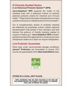 Jarrow Formulas Jarro-Dophilus EPS Probiotics 10 Billion CFU, Dietary Supplement for Intestinal Tract Support, Gut Health Supplements for Women and Men, 120 Veggie Capsules, 60 Day Supply Unflavored 120 Count (Pack of 1) 19 81hzv4uzbIL