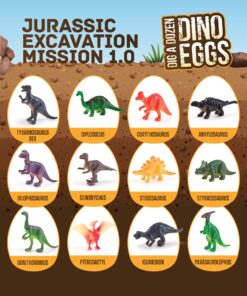Dig a Dozen Dino Egg Dig Kit for Kids - Dinosaur Toys Gift 3-12 Year Old - 12 Eggs & Surprise Dinosaurs - Science STEM Activities - Educational Boy Toy Party Gifts for Boys & Girls Ages 3-5 4-7 5-7+ 41 81i Mm0aVGL