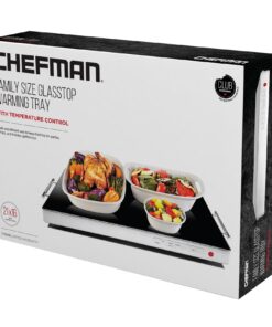 Chefman Electric Warming Tray with Adjustable Temperature Control, Glass Top Large 21”x16” Surface Keeps Food Hot,Black Large - 21" x 16" 21 81i XmJjg4L