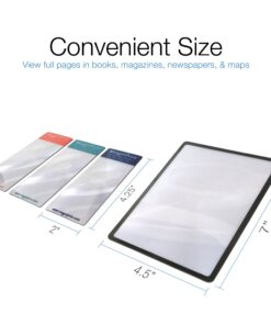 MagniPros Premium 3X (300%) Page Magnifying Lens with 3 Bonus Bookmark Magnifiers for Reading Small Prints, Low Vision Aids & Solar Projects 33 81i xEnXQeL