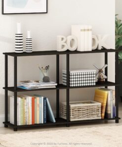 Furinno Turn-N-Tube 3-Tier Double Size Storage Display Rack, Espresso/Black, Plastic Pole 2 x 2 19 81i0e5AFY2L