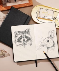 Ruled Notebook/Journal – Classic Notebook Journal for Women/Men, Faux Leather Notebooks for Work, Premium Thick Paper, Black, Hardcover, Lined (5.4 x 8.3) 31 81i2Lr1yJ4L