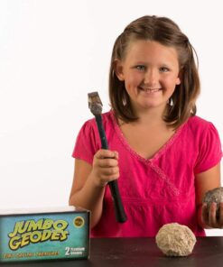 Break Open 2 Jumbo Geodes– Break Your Own Large Geode with Crystals, Earth Science Kit for Kids to Learn Geology, Gifts for Rock Collectors, Cool Rocks for Boys and Girls 30 81i35awbYcL