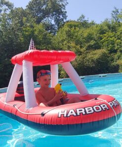 Swimline Fireboat Squirter Inflatable Pool Toy Red/White, 60 X 33 X 32" Fireboat Pool Squirter (Red) 19 81i5PjxWgfL