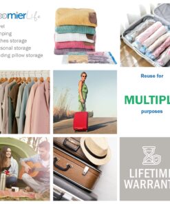 RoomierLife 8 Travel Space Saver Bags. Pack of 8 Bags, size Medium to Large. Roll-Up Compression Storage (No Vacuum Needed) & Packing Organizers. Perfect for Travel and Home Storage Travel Space Bags 26 81i6EpQ1rSL 1